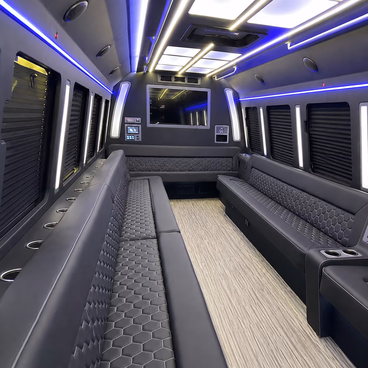 galveston 40 passenger party bus inside